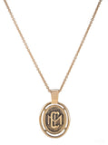 10K Gold Claremont McKenna College custom design class pendant with 14k gold chain zoomed out to see more chain