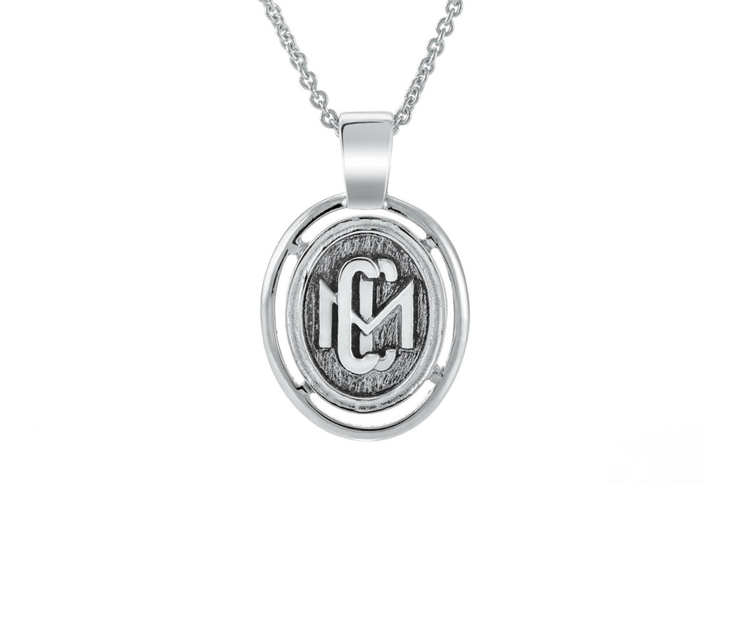 Sterling Silver CMC custom design class pendant by AMD Originals front view.